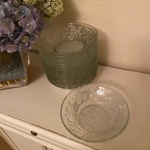 PRINCESS HOUSE FANTASIA CRYSTAL DESSERT BOWLS POINTSETTIA DISHES SET OF 14